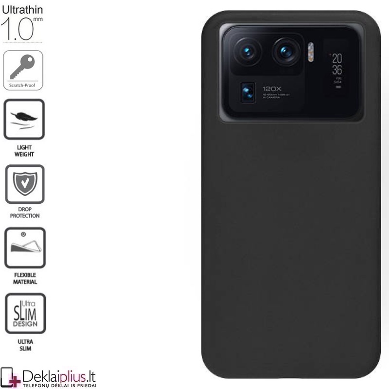 Silikoninis 1mm. storio dėklas - juodas (telefonams Xiaomi Mi 11 Ultra) Silikoninis 1mm. storio dėklas - juodas (telefonams Xiaomi Mi 11 Ultra)